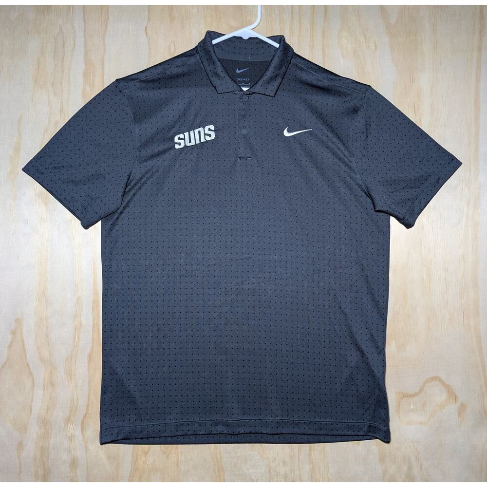Nike Men's Medium Polo Shirt Phoenix Suns Grey Dri-Fit Perforated Performance